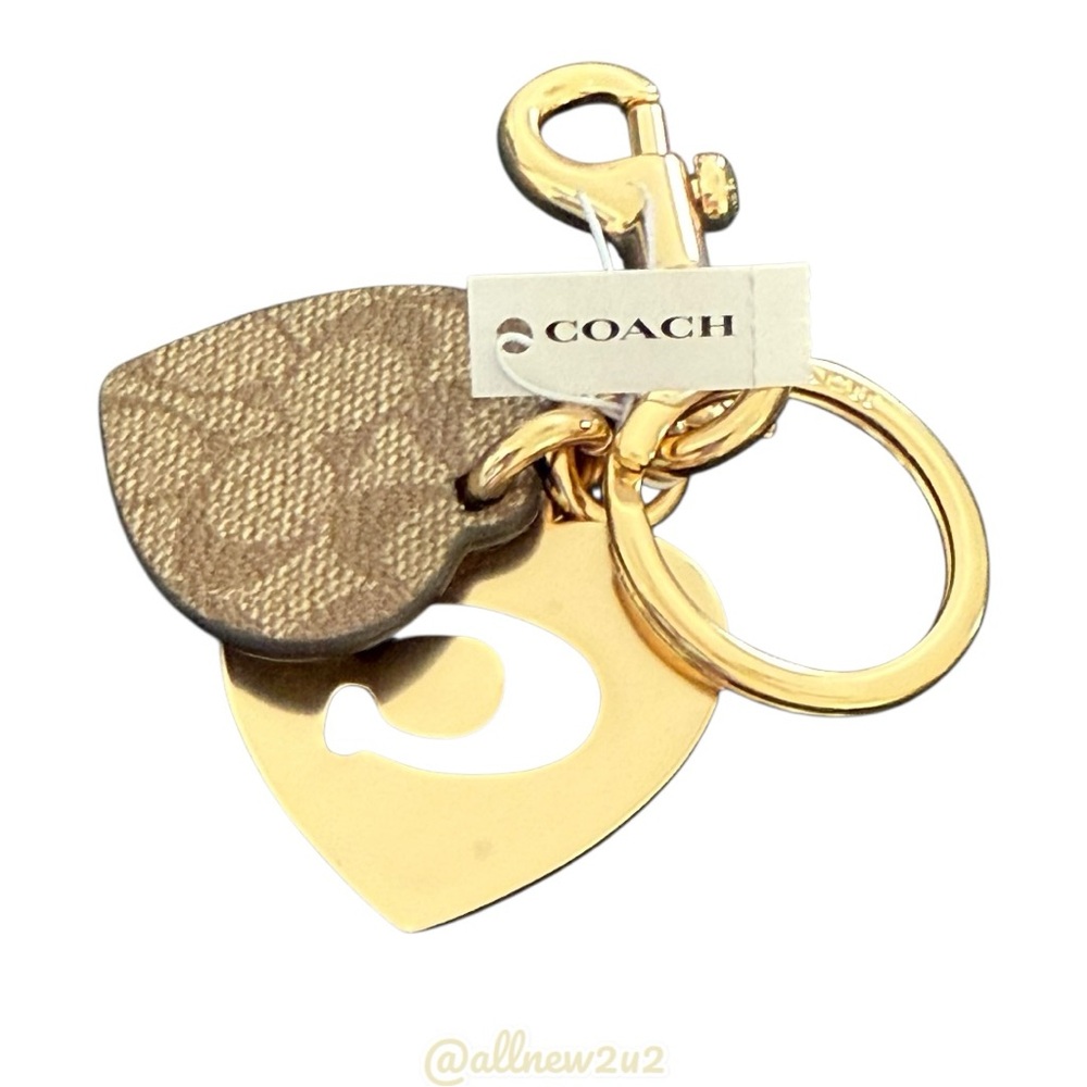 Coach Classic Monogram Heart Keychain Bag Charm - Picture 6 of 14